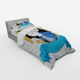 thumbnail image 3 of Ambesonne Cartoon Bedding Set 4 Pcs, Rabbit Bunny, Queen, Blue White Earth Yellow, 3 of 3