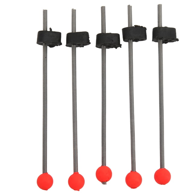 5 Pcs Mini Canne à Pêche sur Glace d'Hiver Pointe Supérieure Portable Canne à Pêche Extérieure Boule Rouge Printemps