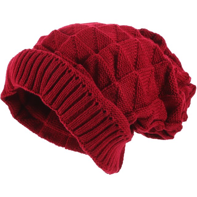 Stylish Women Winter Hat Simple Warmer Cold Protection Hat Creative Outdoor Knitted Hat for Lady Girls (Red)