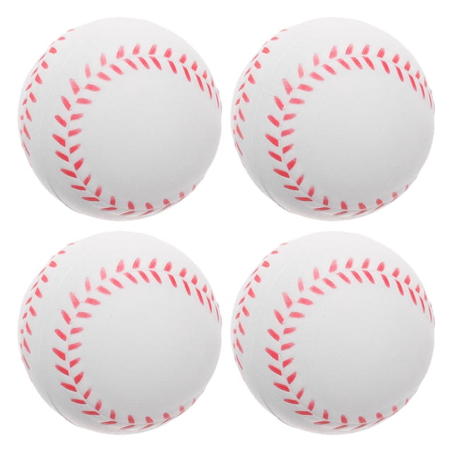 USHOBE 4 Pcs Balles d'Entraînement au Frappe en Mousse PU Blanche pour Intérieur Design Softball pour Enfants