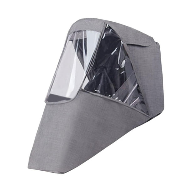 Funda para cochecito de bebé, impermeable, resistente al viento, cortavientos, ventana transparente, protección contra el polvo y la nieve, resistente Gris