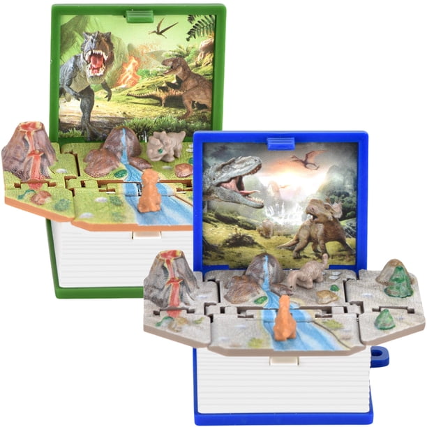 llaveros de libro de dinosaurios en 3D, minidinosaurios de juguete, llavero de libro plegable de dinosaurio, llaveros colgantes reutilizables del mundo de dinosaurios para estudiantes, niños, niñas, r