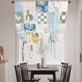 thumbnail image 3 of Spring Floral Checkered Balloon Curtains for Living Room/French Door, Sage Green Daisy Buffalo Plaid Tie Up Curtains 63 Inch Length Energy Saving Kitchen Curtains Shades for Windows 42"x63", 3 of 8