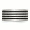 thumbnail image 3 of Acier Inoxydable Brossé en Caoutchouc Noir 10.00mm Anneau 8 Taille, 3 of 6