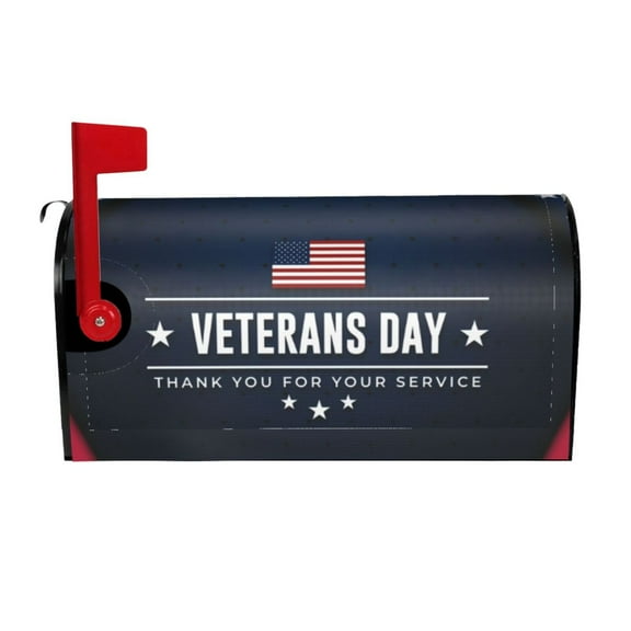 Logiee Happy Veterans Day Print Post Letter Box Wrap Decor, Mailbox Cover Suitable for Standard Mailbox and Large Size Mailbox,Outdoor Yard Decoration-21x18 in