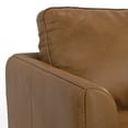 thumbnail image 3 of Simpli HomeLivingston 90 inch Wide Mid-Century Modern Sofa in Caramel Brown Top Grain Genuine Leather, 3 of 12