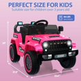 thumbnail image 2 of 12V Kids Ride-On Truck with Remote Control, LED Lights, Music & Bluetooth, 2 Driving Modes, Shock Absorbers, for Ages 2-5, 2 of 6