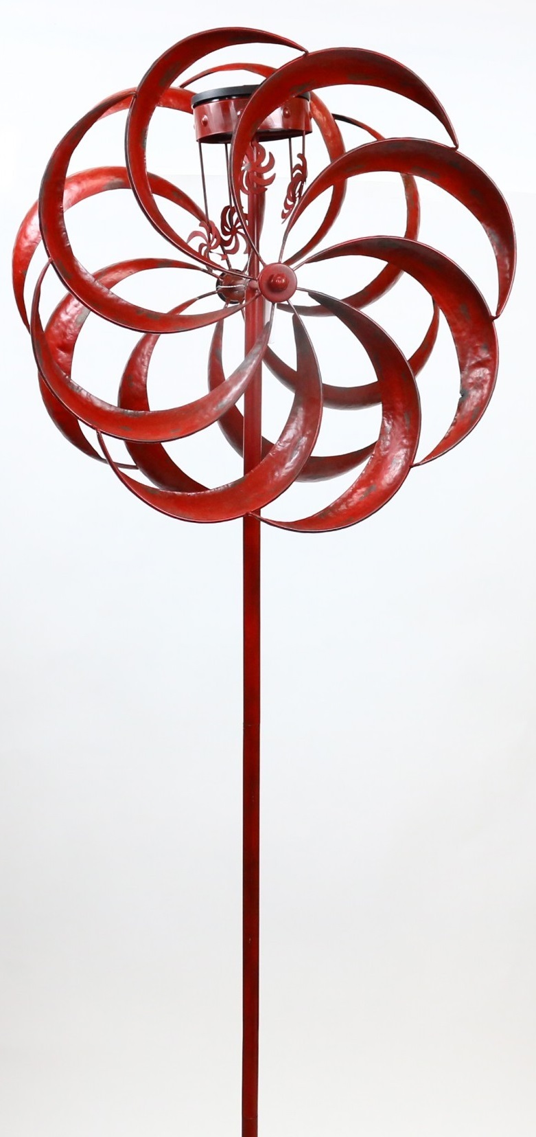 Solar Red Windmill Garden Stake by Benzara