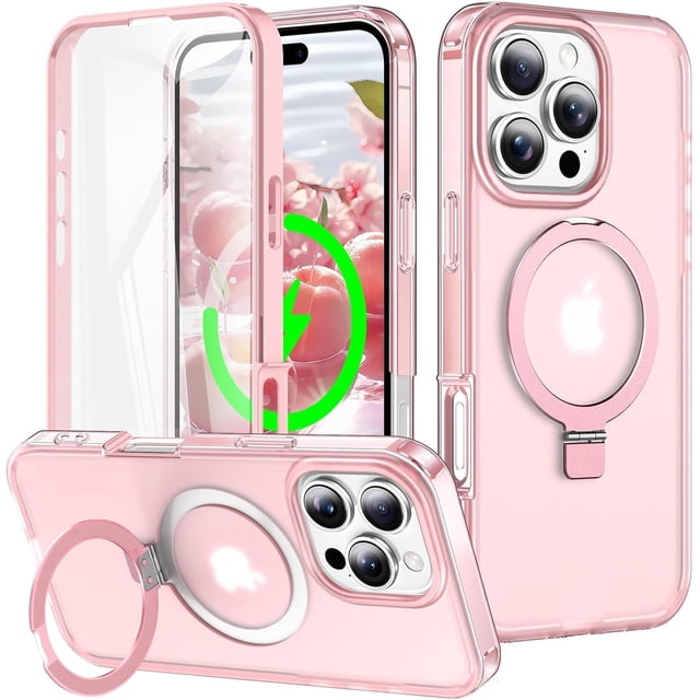 MYKOMI Case for iPhone 16 Pro Max/16 Pro/16 Plus/16,with Built-in Screen Protector Compatible with Magnetic Kickstand Military-Grade Drop 360°Full Protection Phone Case