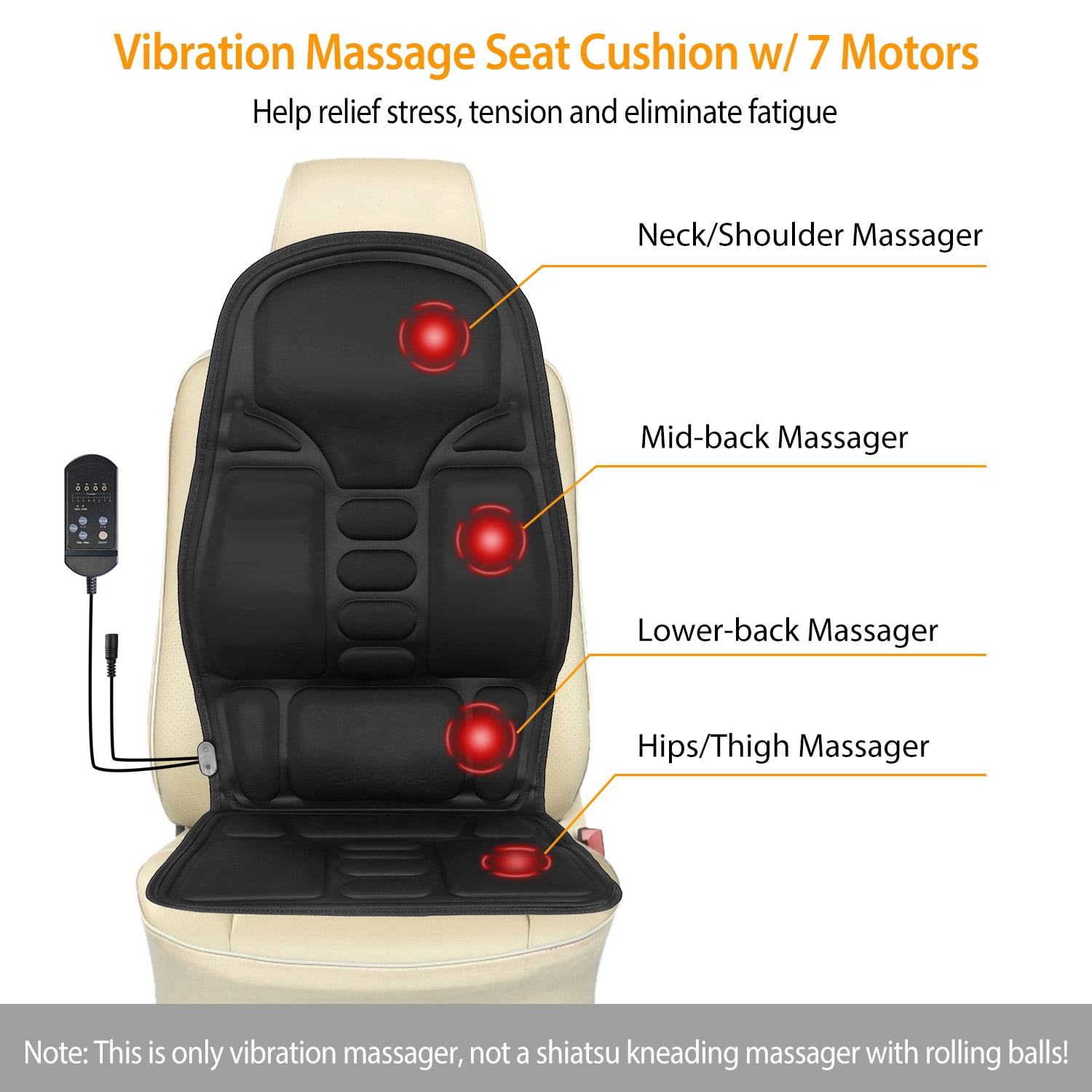 JelyHT Vibrating Massage Cushion with Heat Therapy, 8 Modes, 3 Intensity Levels for Car and Home - Walmart.com JelyHT Vibrating Massage Cushion with Heat Therapy, 8 Modes, 3 Intensity Levels for Car and Home - Walmart.com