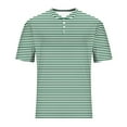 thumbnail image 5 of COSFO Men's Shirts Casual Henley Short Sleeve Tops Striped Pullover Loose Button Mens Graphic Tees, 5 of 5