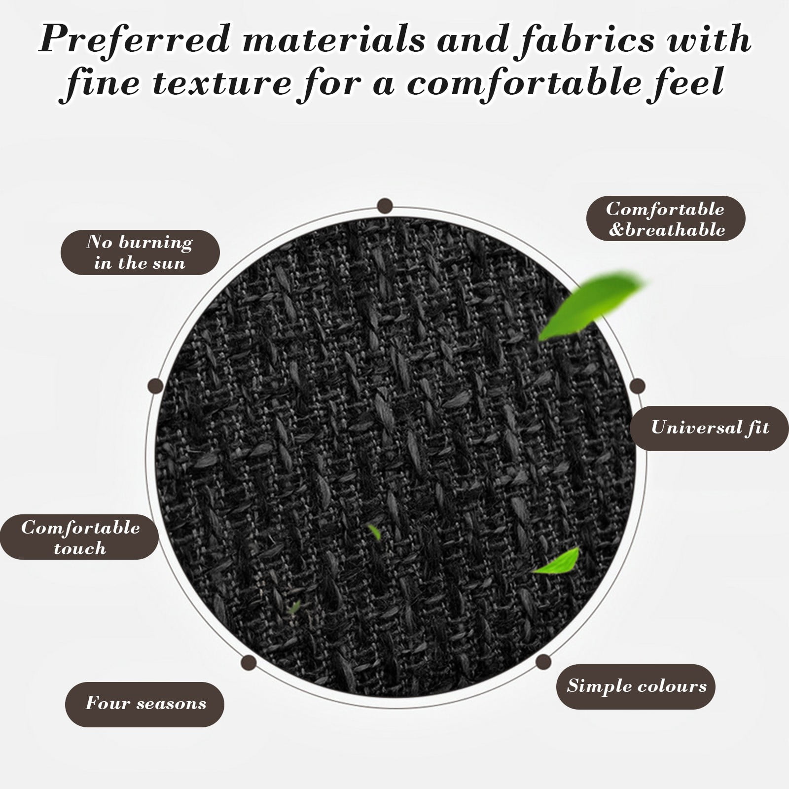 Breathable Linen Car Seat Cover Fully Enclosed Cushion, All Season for Car 20.5x20.5 Inch Easy Fit