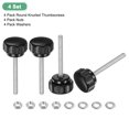 thumbnail image 4 of 4 Set Knurled Clamping Knobs with Nuts Washers, M5x50mm Male Thread Thumbscrew, 4 of 7