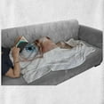 thumbnail image 6 of Humor Soft Flannel Fleece Throw Blanket, Stupid Derp Human Face Web Comics Character Simple Drawing Modern Image, Cozy Plush for Indoor and Outdoor Use, 70" x 90", Peach and Blue, by Ambesonne, 6 of 6
