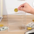 thumbnail image 4 of GARVALON 2 Pcs Unopenable Money Box Acrylic Clear Cash Box Financial Management Tool for Home Decoration, 4 of 8