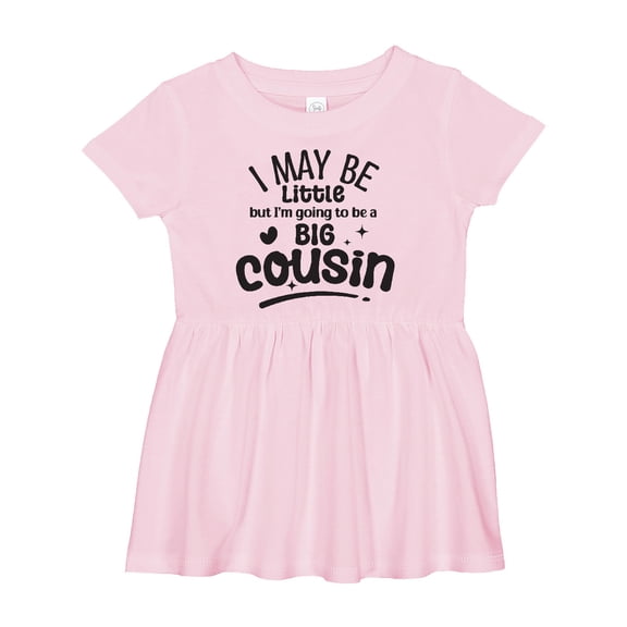 Inktastic I May Be Little but Going to Be a Big Cousin Girls Baby Dress