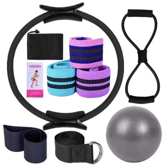 Yoga Set for Women Pilates Magic Ring Booty Resistance Bands 25cm Figure Glute Workout Strength Equipment Home Gym Flexibility Toning Exercise Accessories