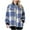 Blue, variant on Bomber Jacket Women Fall Winter Fashion Plaid Shacket Long Sleeve Going Out Casual Outerwear Full Zip up Coat with Pockets Size S