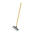 thumbnail image 4 of Almencla Garden Leaf Rake Wooden Handle Flower Bed Weeding Gathering Leaves Lawn Rake 8 Teeth 26x12x10cm, 4 of 8