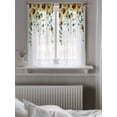 thumbnail image 5 of Sunflower Tier Curtains 45 Inch Length,Sheer Curtains for Bedroom Living Room Window Yellow Floral Eucalyptus Leaves Watercolor Rod Pocket Drapes Kitchen Curtains Small Half Window 27.5"x45" 2 Panels, 5 of 6