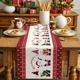 thumbnail image 4 of Christmas Santa Cotton Linen Table Runner for Dining Kitchen, Xmas Gnomes Snowflake Red Plaid Beige Wedding Outdoor Party Tablerunners Decoration, Dresser Scarf Coffee Tablecloth Runners 13"x120", 4 of 9