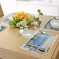 thumbnail image 4 of Ambesonne Tropical Place Mats Set of 4, Tropical Beach Palm Trees, Standard Size, White Green Blue, 4 of 6