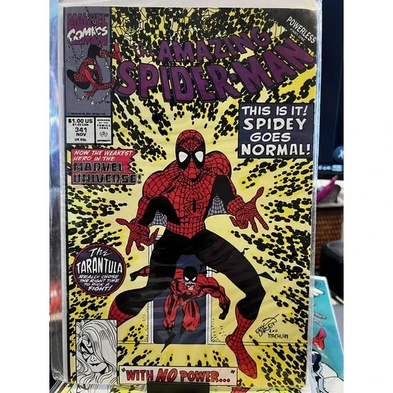 Amazing Spider-Man #341 Signed by Erik Larsen VERY FINE
