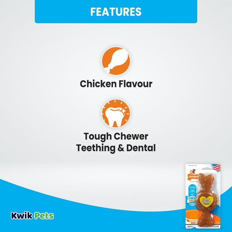 Nylabone Puppy Chew Chicken Flavored Teething Medium Ring Bone for Dogs up to 35lbs Walmart