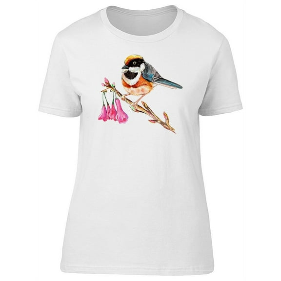 Bright Tropical Bird On A Branch T-Shirt Women -Image by Shutterstock, Female Small