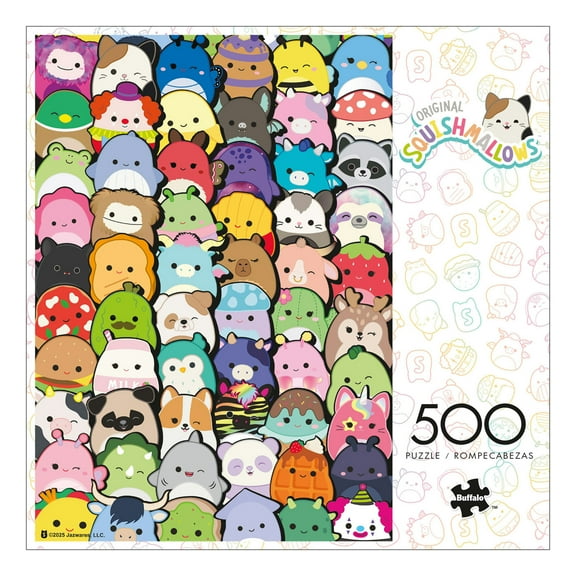 Buffalo Games Squishmallow Collage 500-Piece 21.25 x 15-inch Interlocking Jigsaw Puzzle for Adults Ages 14 