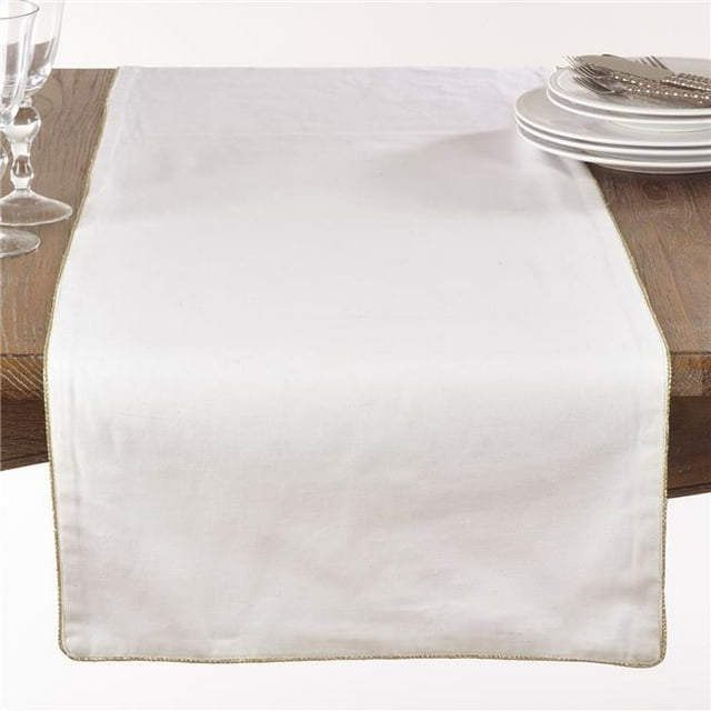 SARO 5084.GL1872B 18 x 72 in. Rectangle Luana Metallic Trimmed Table Runner Gold