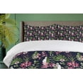 thumbnail image 4 of Ambesonne Hawaii Duvet Cover Set, Palm Leaves Flowers, 2-Calking, Olive Green Pale Pink, 4 of 7