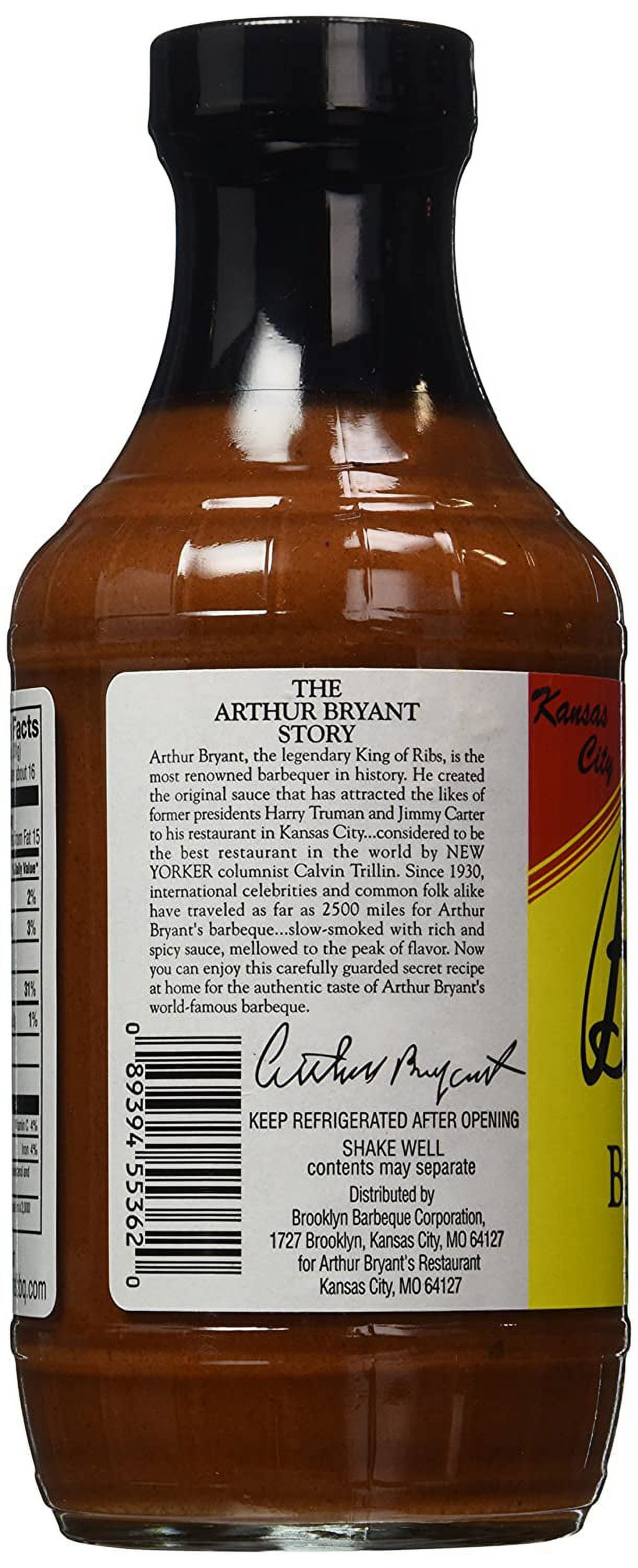(3 pack) Arthur Bryant's Original Barbeque Sauce, 18 oz - Low Fat & No Cholesterol