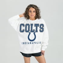 Women's Gameday Couture  White Indianapolis Colts  Sunday Drives Oversized Crewneck Pullover Sweatshirt