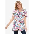 thumbnail image 6 of Woman Within Plus Size Perfect Short-Sleeve Shirred V-Neck Tunic, 6 of 6