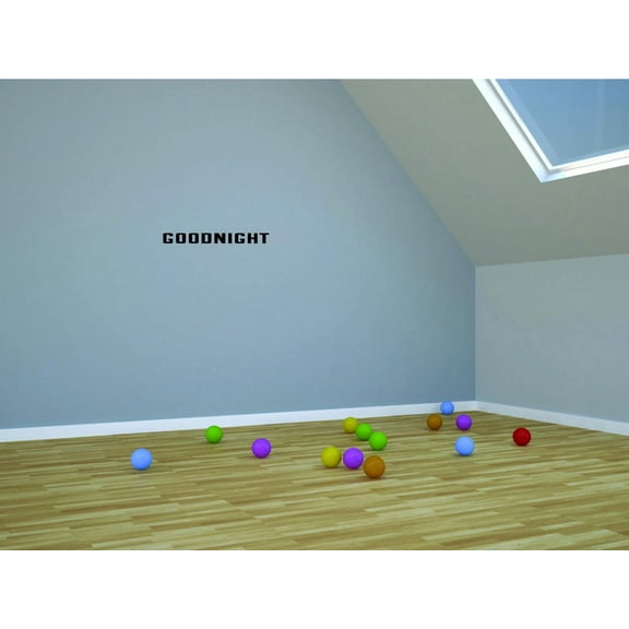 Goodnight Won Girls Love Beautiful Crown Prince Unicorns Royalty Sweet Dreams Decorating Holiday Gift Ideas Girl Boy Bedroom Wall Decal Sticker - Size: 10 Inch x 34 Inch