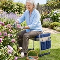 thumbnail image 4 of Costway Garden Kneeler and Seat, Foldable Gardening Stool with Wide EVA Foam Padding Navy, 4 of 10