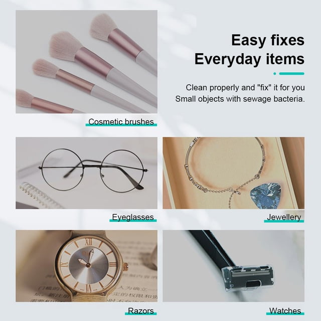 Contacts Lens Cleaning Machine Sonic Battery Powered Colorful Rechargeable Equipment 360 Degree 360 Degree Lenses Jewelry Watch Toy Washing Device Blue