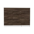 thumbnail image 2 of Kitchen Base Cabinet - 3 Drawers, 2 Internal Shelves In White / Dark Walnut Modern Style With Expandable Feature And Concealed Storage Drawers & Modern, Shelf Extra Capacity, 2 of 5