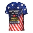 thumbnail image 2 of Omeoer Funny YouTube Meme T-Shirt Patriotic American Flag Graphic Tee “Don’t Worry I Got This I Watched a YouTube Video” Unisex Short Sleeve Shirt, 2 of 7