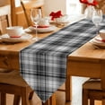 thumbnail image 2 of Gray Black Buffalo Plaid Table Runner Linen Burlap Table Runner 36 Inches Small White Farmhouse Modern Striped Dresser Scarves for Kitchen Island Coffee Dining Room Party Holiday Decor 13"x36", 2 of 8