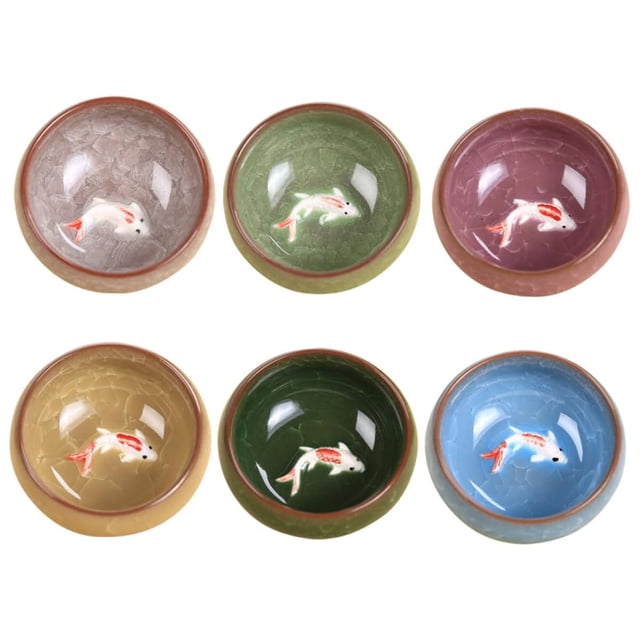 Juego De 6 Tazas De Té De Cerámica Diseño De Helado Set Tazas Cerámica Té Set Vasos Decorativo y Resistente Al Calor Para Uso Diario y Coleccionismo