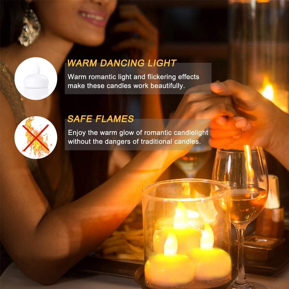 1/6/12x Yellow Solar Power LED Candles Flameless Electronic Solar LED Tea Lights 