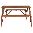 thumbnail image 6 of Leisure Season Wood Convertible Picnic Table & Garden Bench in Medium Brown, 6 of 7