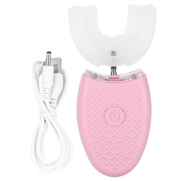Cepillo de dientes sónico eléctrico en forma de U para adultos, limpieza automática, herramienta de cuidado bucal (tipo rosa)