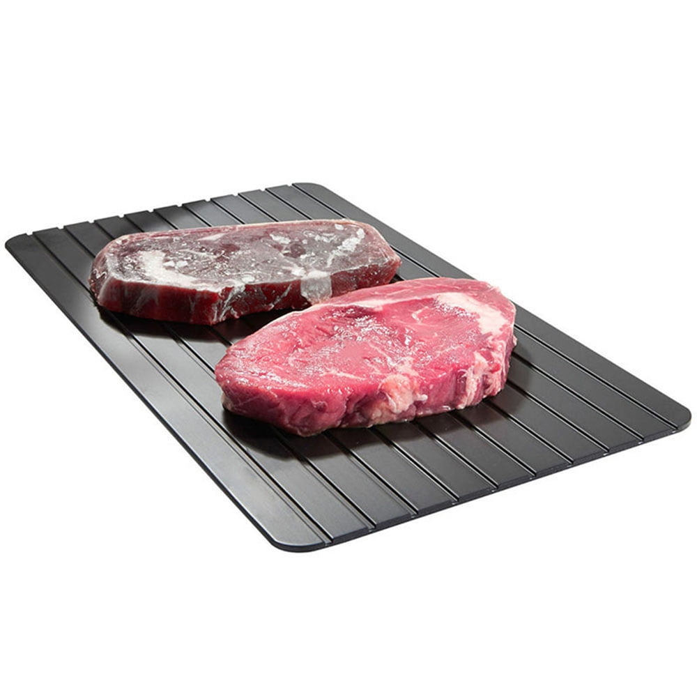 Cerlingwee Thawing Board Defrosting Plate Durable for Frozen Meat Home Kitchen Restaurant Quick Defrosting Aluminium Alloy Frozen Meat Tray Super Thin Defrosting Tray 