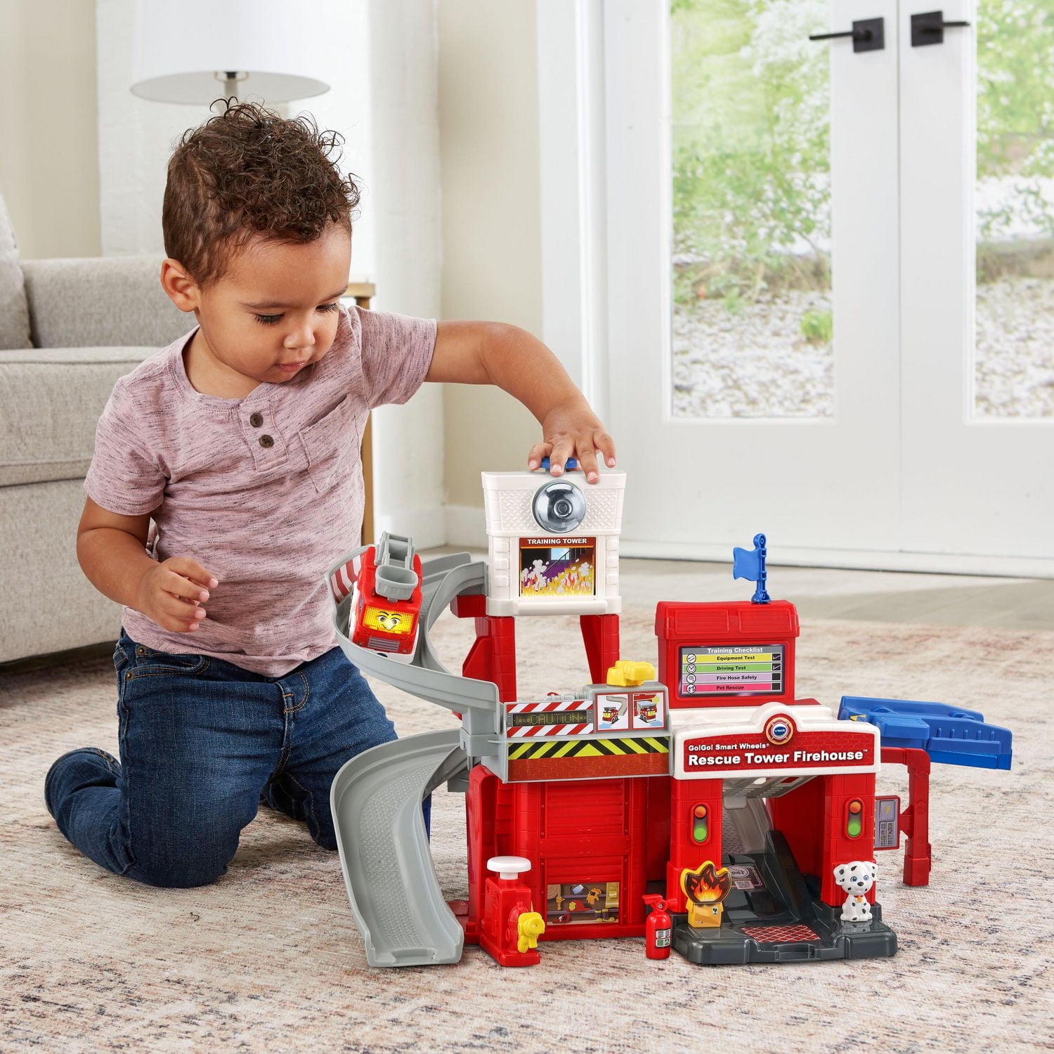 VTech® Go! Go! Smart Wheels® Rescue Tower Firehouse™ Track Set & 4 Play Pieces - English Version, 1.5+ Years