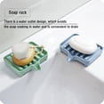 thumbnail image 5 of Worallymy Bath Foam Storage Box PP Sponge Drain Tray Holder Wheat Bathroom Toilet Kitchen Rack, Blue, 5 of 9
