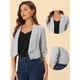 thumbnail image 2 of Cárdigan Ligero De Manga 3/4 Fruncida Con Frente Abierto Para Mujer Gris Allegra K XL, 2 of 4