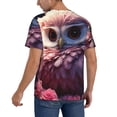 thumbnail image 2 of Rateoe Cute Flower Owl Pattern Men’s Baseball Short Sleeve Polo Shirt, Midweight Men's Shirt Golf Shirt Polo Shirts Quick Dry Short-Large, 2 of 7